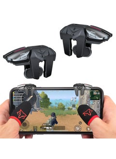 سارافوكس أزرار تحكم Sarafox F6 للعبة ببجي وفري فاير وفورتنايت وغيرها + قفازات مانعة لتعرّق الأصابع  - Image 1