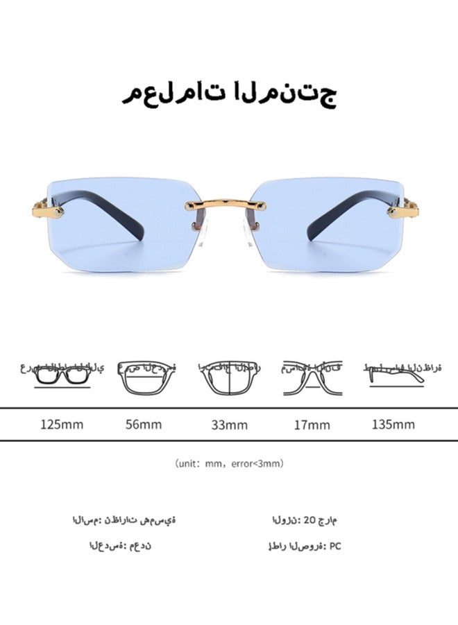 Chixing Rimless Fashion Trend Sunglasses Personalized Sunglasses Lightweight UV Protection Unisex - Image 5