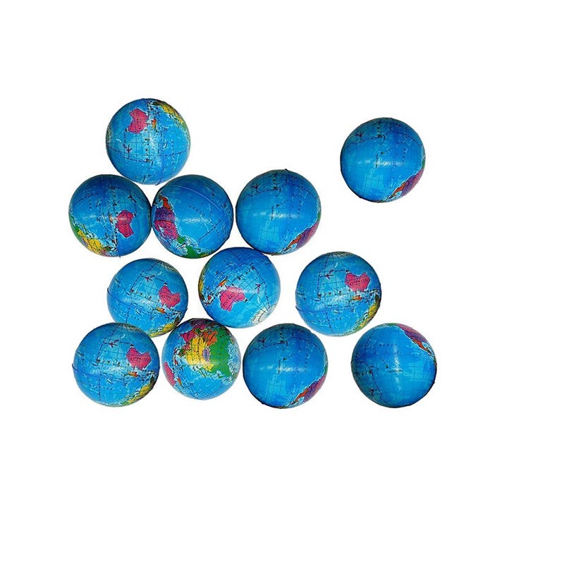 Sohapy 248 Mini Squeezable Globe Stress BallsTension Reliver BallsParty FavorSoft PU Globe BallEarth PatternParty Toys 12 PCS - Image 4