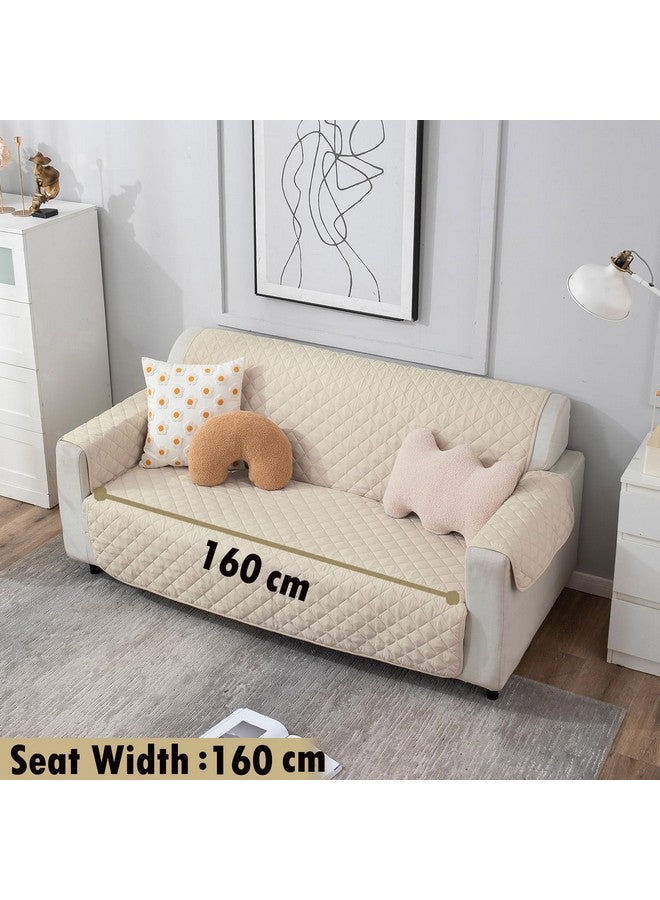أتش أس آر غطاء أريكة مبطن من البوليستر بثلاثة مقاعد، كريمي، 160×160 سم - Image 2