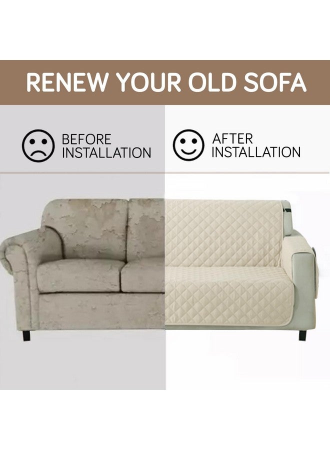 أتش أس آر غطاء أريكة مبطن من البوليستر بثلاثة مقاعد، كريمي، 160×160 سم - Image 4