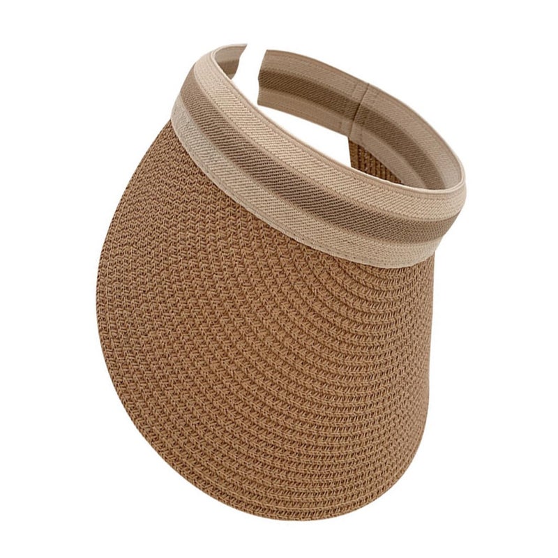 Wide Brim Straw Sun Hat For Women UV Protection Open Top Breathable Lightweight - Image 2