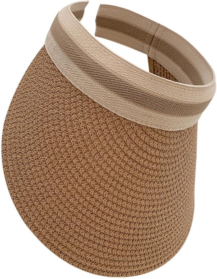 Wide Brim Straw Sun Hat For Women UV Protection Open Top Breathable Lightweight - Image 1
