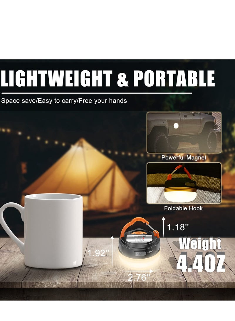 2 Pack Rechargeable LED Camping Lantern 3 Lighting Mode Power Bank Waterproof Magnetic Base Tent Emergency Light for Camping - Image 3