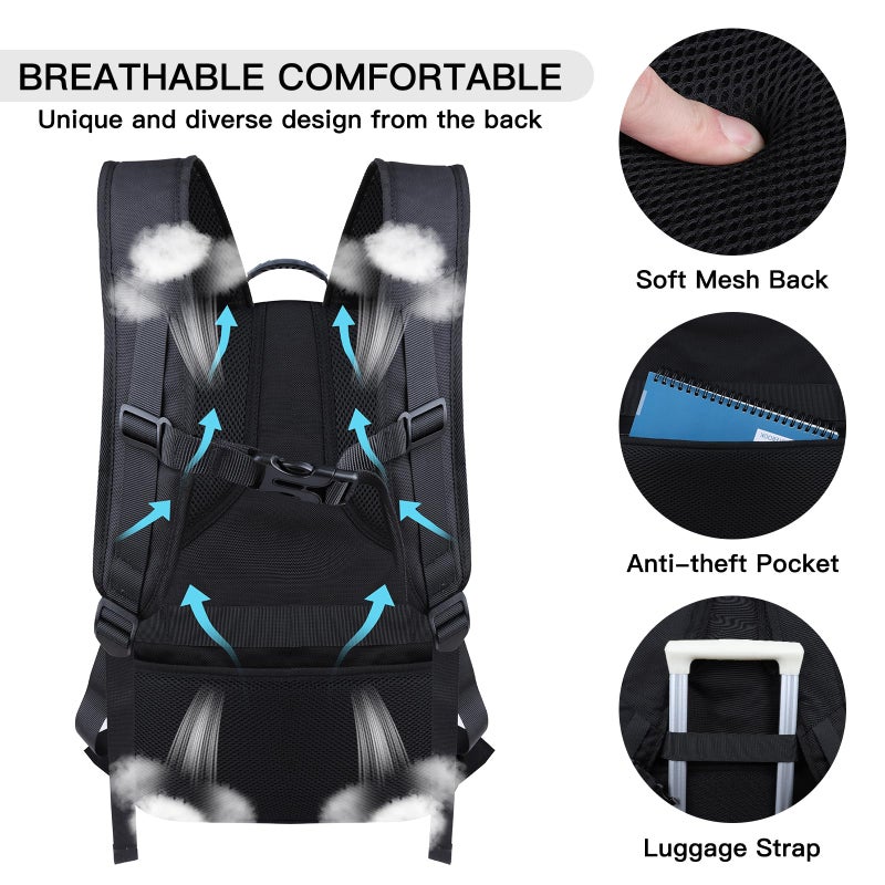 ANTERK Extra Large Backpack, Travel Laptop Backpack, Sturdy TSA Water Resistant 17.3 Inch Backpacks with USB Port, Anti Theft Business Computer Backpacks Gifts for Men Women, Blue - Image 2