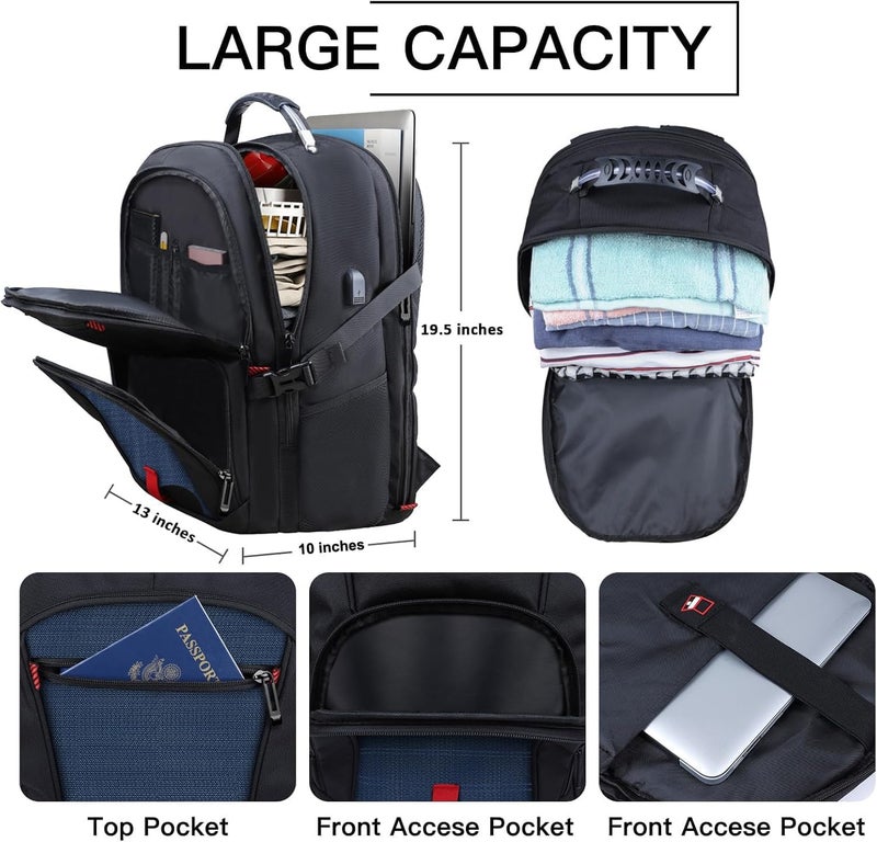 ANTERK Extra Large Backpack, Travel Laptop Backpack, Sturdy TSA Water Resistant 17.3 Inch Backpacks with USB Port, Anti Theft Business Computer Backpacks Gifts for Men Women, Blue - Image 5