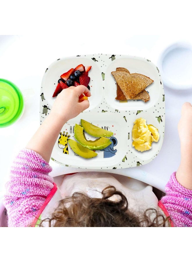 DINEWELL طبق مستطيل للأطفال من داينويل مع رسومات متحركة - Image 5