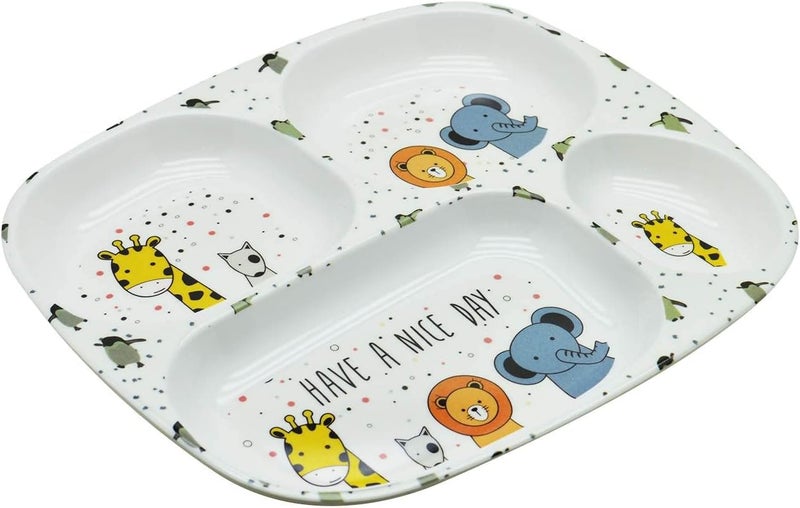 DINEWELL طبق مستطيل للأطفال من داينويل مع رسومات متحركة - Image 2