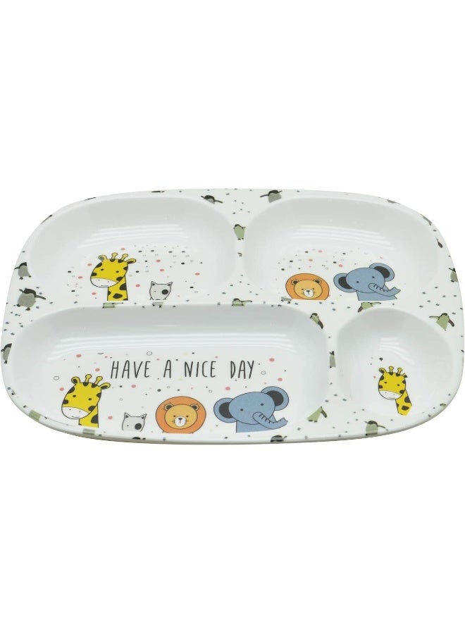 DINEWELL طبق مستطيل للأطفال من داينويل مع رسومات متحركة - Image 4