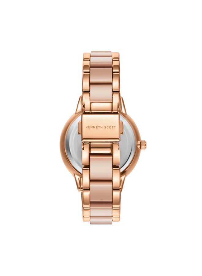 KENNETH SCOTT Women's Alloy and Acetate Plastic Analog Watch K24503-RCFM - 10.3 mm  - Image 3