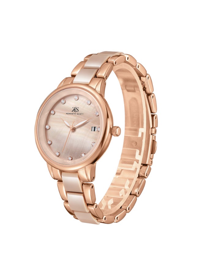 KENNETH SCOTT Women's Alloy and Acetate Plastic Analog Watch K24503-RCFM - 10.3 mm  - Image 2