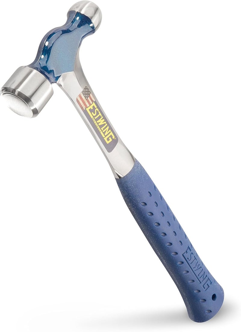 Estwing Ball Peen Hammer - 16 oz Metalworking Tool with Forged Steel Construction & Shock Reduction Grip - E3-16BP - Image 1