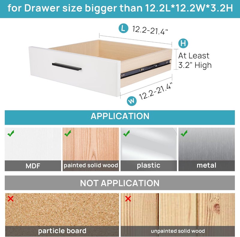 8 Pack Drawer Dividers Organizers, 8cm High,31cm-54.4cm Adjustable Expandable Drawer Organizer, Clear Plastic Separators for Clothing, Underwear, Cosmetic,Installed by Double Sided Tape - Image 2