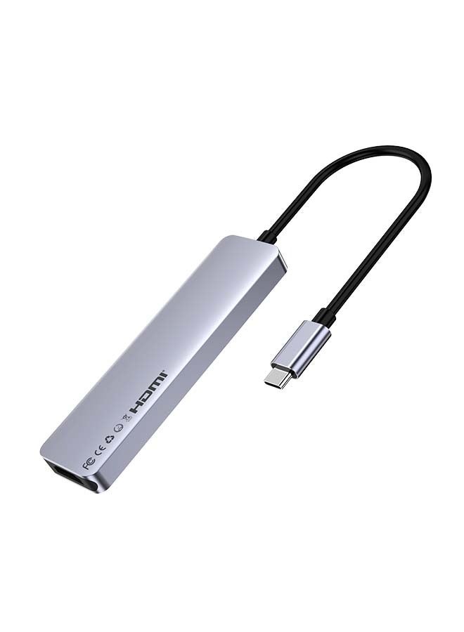 LEAD USB-C to PD+HDMI 4K/Multiport Adapter LHB06+SD+Micro SD, Space Gray - Image 3