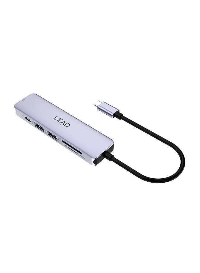 LEAD USB-C to PD+HDMI 4K/Multiport Adapter LHB06+SD+Micro SD, Space Gray - Image 4