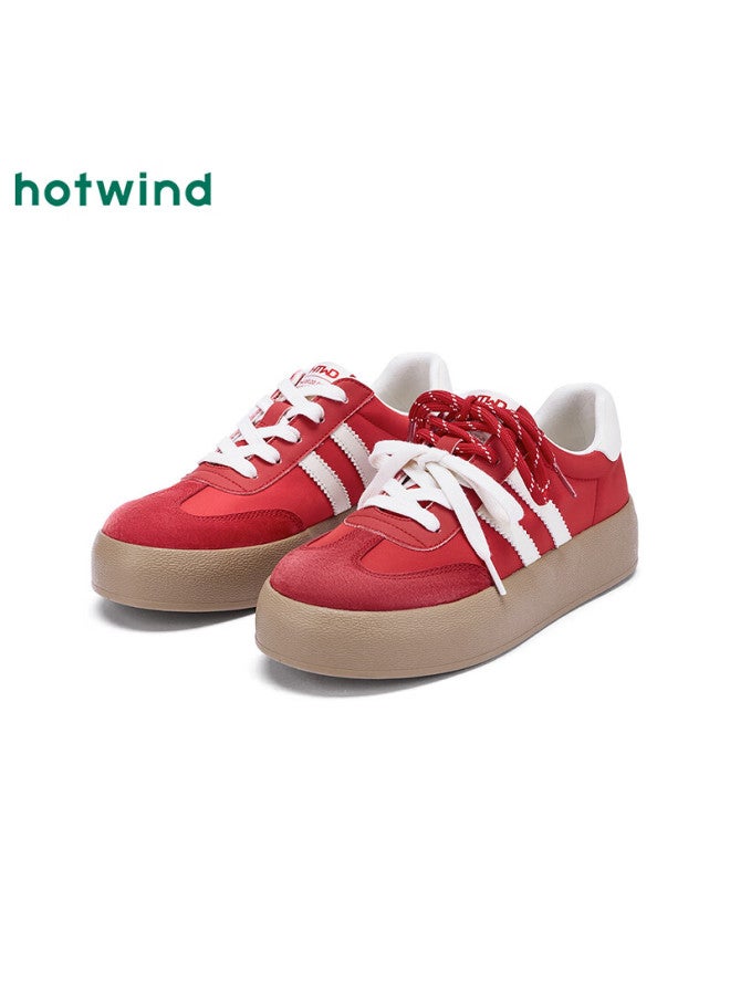 Hotwind Mall Same Style Classic Retro German Training Shoes, Versatile Commuter Women's Sneakers, Breathable Comfortable Thick-soled Skateboard Shoes, White Casual Shoes - Image 3