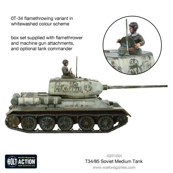 Warlord Games Bolt Action Soviet T34/85 Medium Tank 1:56 WWII Military Wargaming Plastic Model Kit - Image 2