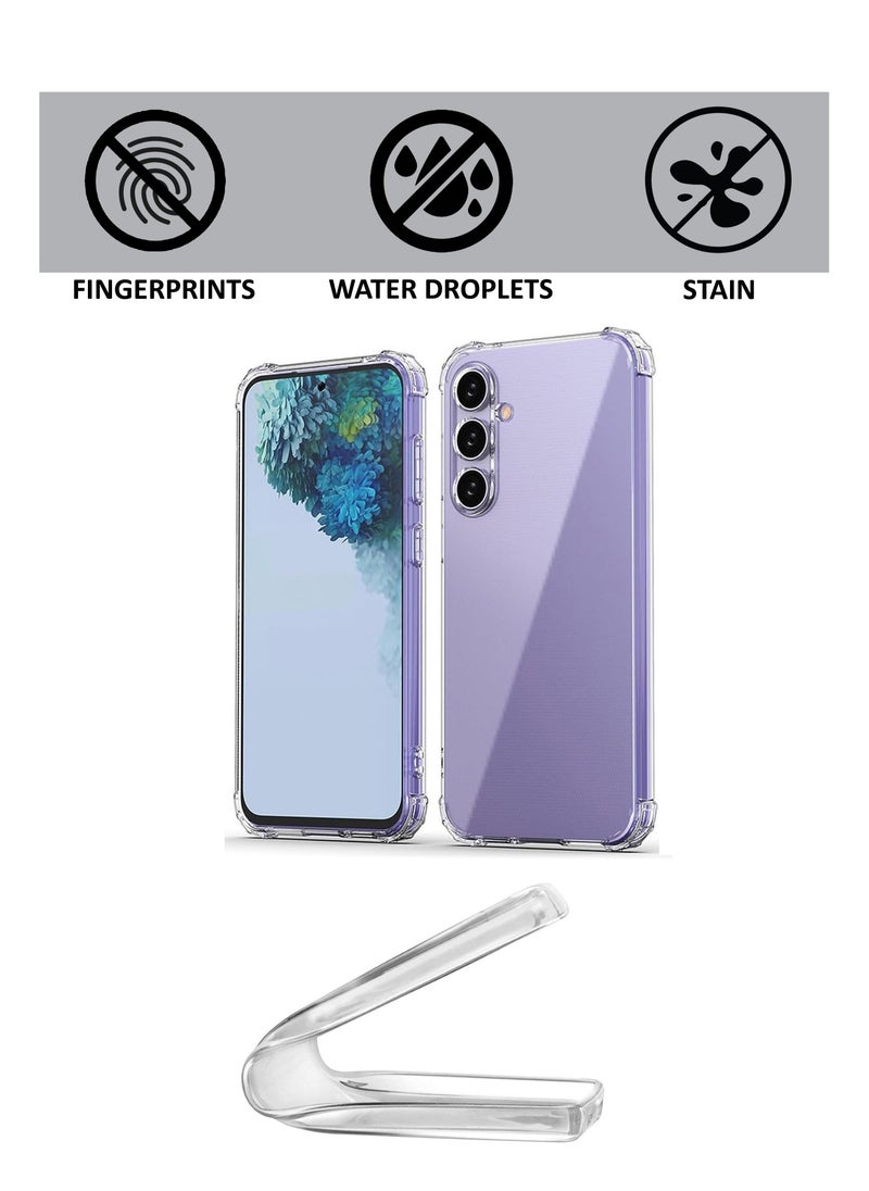 Generic - Samsung Galaxy A36 - 2in1 Pack Ultra Clear Flexible Shockproof Silicone Back Cover With Raised Edge Bumps Protection and Tempered Glass Screen Protector - Image 1