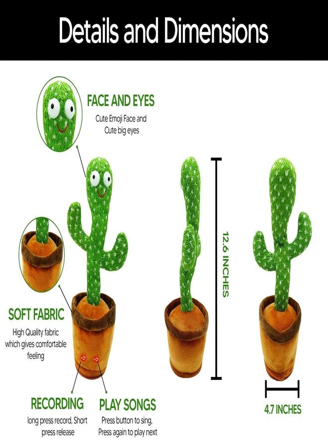 Edu-Play EDUPLAY Bloombec Dancing Cactus Toy for Kids, Talking Singing Children Baby Plush Electronic Toys Voice Recording Repeats What You Say Led Lights - Image 2