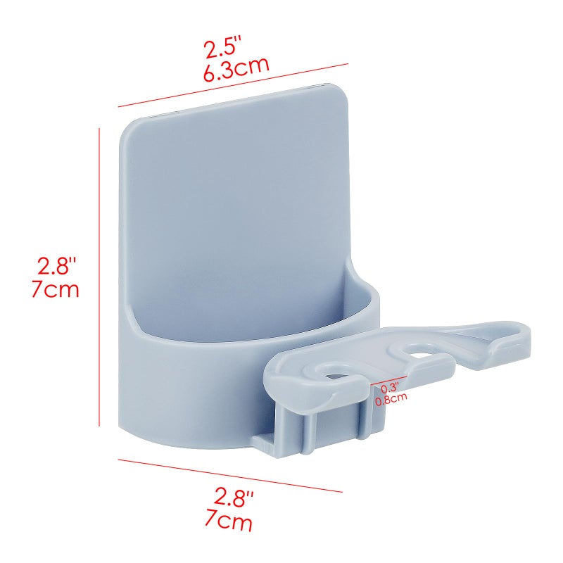 LUEXBOX 2 Pcs Self-Adhesive Toothbrush Holders Wall Mounted  Water Proof Toothbrush Hook  3 In 1 With Toothbrush Hanger Toothpaste Holder And Gargle Cup Holder For Bathroom Shower (Blue) - Image 2