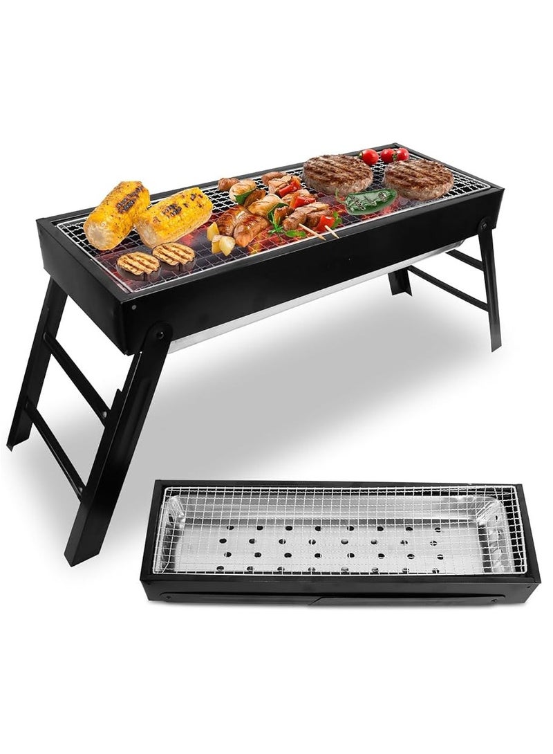 إسكدنيا شواية شواء الفولاذ المقاوم للصدأ شواية فحم قابلة للطي دائم في الهواء الطلق التخييم المنزلي شيش كباب شواء م للطبخ في الهواء الطلق نزهة حزب فناء الفناء الخلفي التخييم الطبخ رمضان اجتمع معا 60 × 22 × 31 سم - Image 1