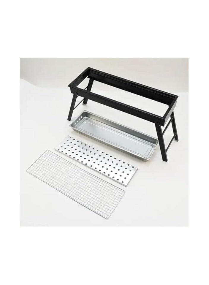 إسكدنيا شواية شواء الفولاذ المقاوم للصدأ شواية فحم قابلة للطي دائم في الهواء الطلق التخييم المنزلي شيش كباب شواء م للطبخ في الهواء الطلق نزهة حزب فناء الفناء الخلفي التخييم الطبخ رمضان اجتمع معا 60 × 22 × 31 سم - Image 5