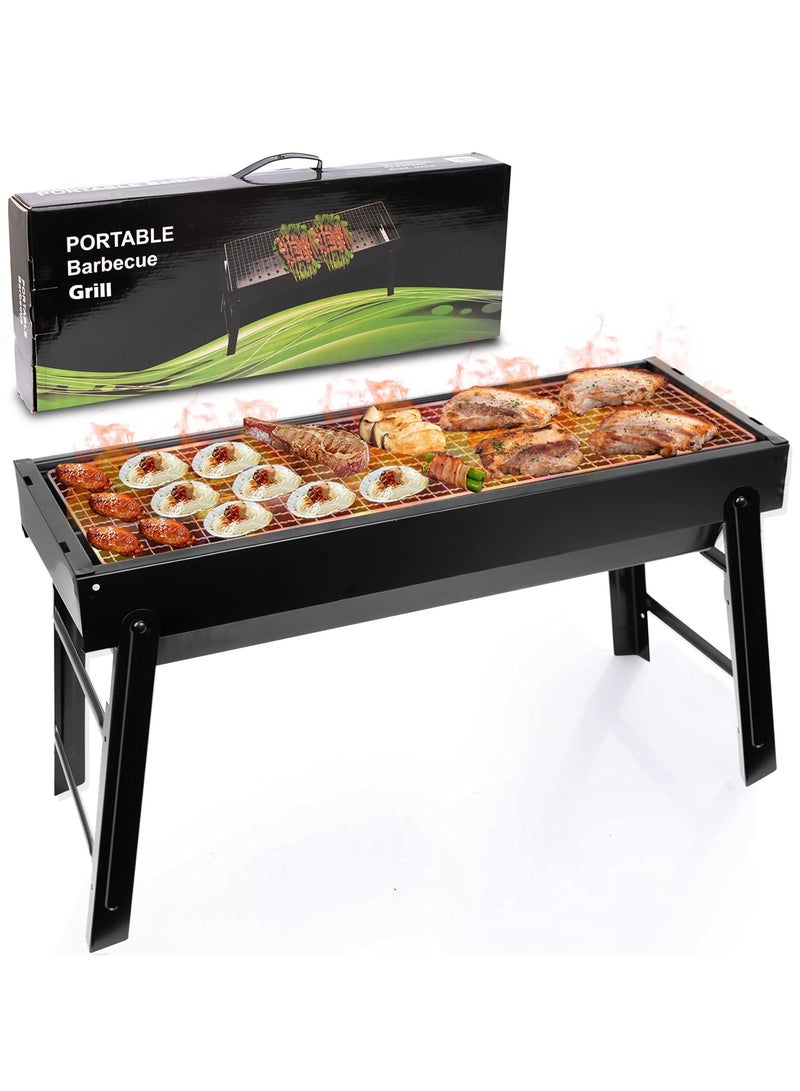 إسكدنيا شواية شواء الفولاذ المقاوم للصدأ شواية فحم قابلة للطي دائم في الهواء الطلق التخييم المنزلي شيش كباب شواء م للطبخ في الهواء الطلق نزهة حزب فناء الفناء الخلفي التخييم الطبخ رمضان اجتمع معا 60 × 22 × 31 سم - Image 2