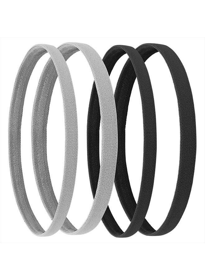 Sibba Workout Headbands Soccer Sports Athletic Hair Accessories 4 PCS Elastic Tie Non Slip Grip Backing Headwear Running Softball Spa Adjustable Nylon Hairband Youth Women Toddler Girls Kids Teens - Image 1