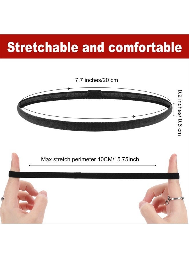 Sibba Workout Headbands Soccer Sports Athletic Hair Accessories 4 PCS Elastic Tie Non Slip Grip Backing Headwear Running Softball Spa Adjustable Nylon Hairband Youth Women Toddler Girls Kids Teens - Image 3