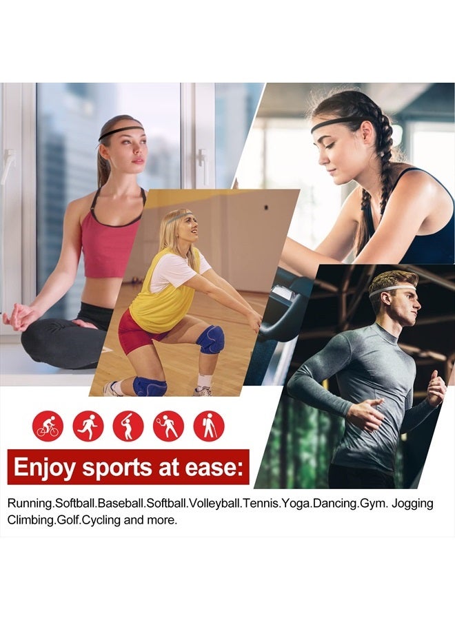 Sibba Workout Headbands Soccer Sports Athletic Hair Accessories 4 PCS Elastic Tie Non Slip Grip Backing Headwear Running Softball Spa Adjustable Nylon Hairband Youth Women Toddler Girls Kids Teens - Image 5