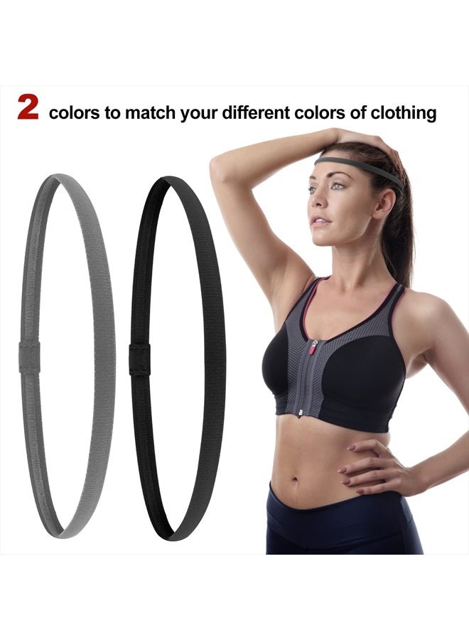 Sibba Workout Headbands Soccer Sports Athletic Hair Accessories 4 PCS Elastic Tie Non Slip Grip Backing Headwear Running Softball Spa Adjustable Nylon Hairband Youth Women Toddler Girls Kids Teens - Image 2