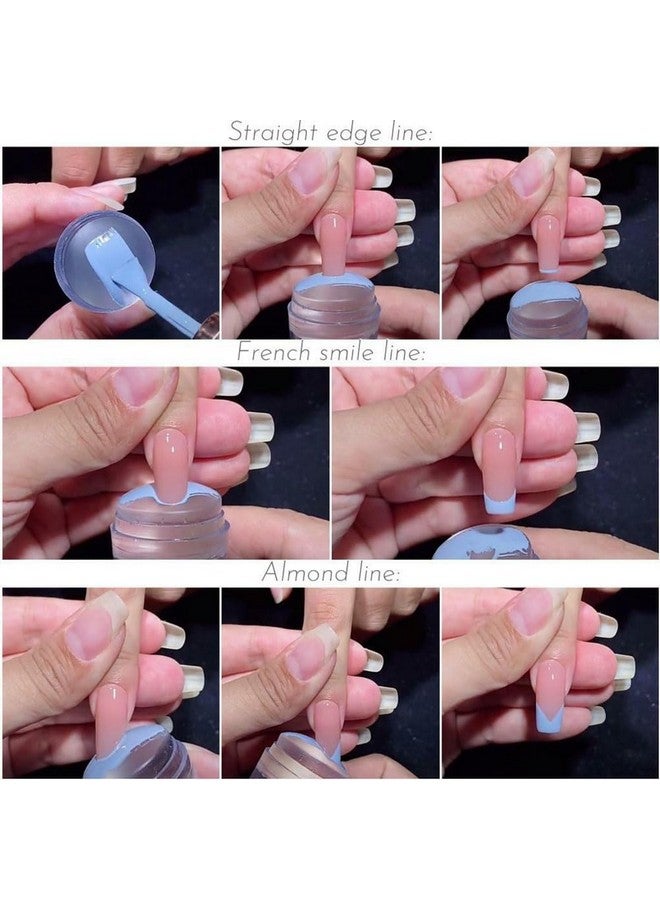Bluezoo Nail Art Stamper, Clear Silicone Stamping Jelly with Scraper, Transparent Visible Body, No Misplacement for DIY Nail Decor, Home Manicure Starter Tool Salon, French Tip Stamp, 200-Time Using (Clear) - Image 2