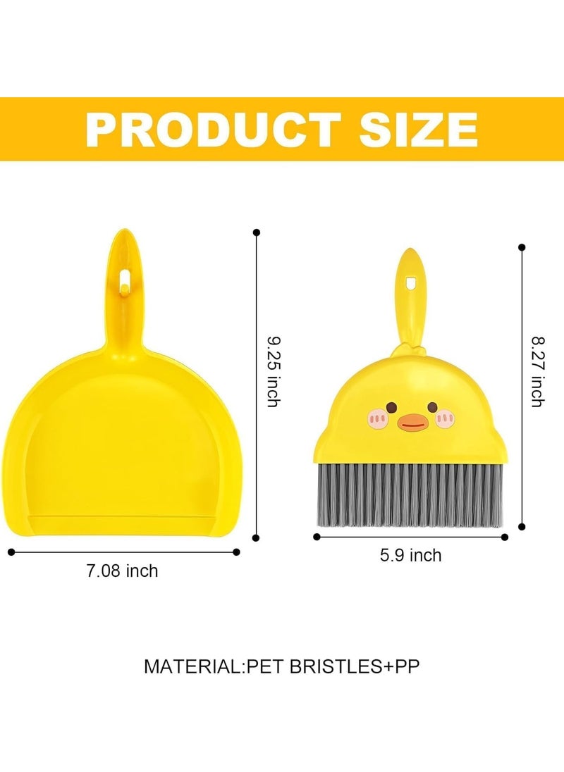 QSHOP QSHOP®Mini Broom and Dustpan Set, Cute Yellow Duck Mini Broom and Dustpan Set, Multifunctional Household Cleaning Accessories for Crumbs Tabletop Keyboard Pet Cage Cleaning  - Image 4