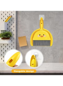 QSHOP QSHOP®Mini Broom and Dustpan Set, Cute Yellow Duck Mini Broom and Dustpan Set, Multifunctional Household Cleaning Accessories for Crumbs Tabletop Keyboard Pet Cage Cleaning  - Image 5