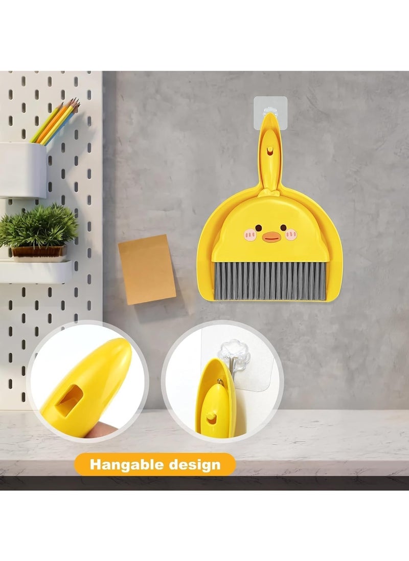 QSHOP QSHOP®Mini Broom and Dustpan Set, Cute Yellow Duck Mini Broom and Dustpan Set, Multifunctional Household Cleaning Accessories for Crumbs Tabletop Keyboard Pet Cage Cleaning  - Image 5