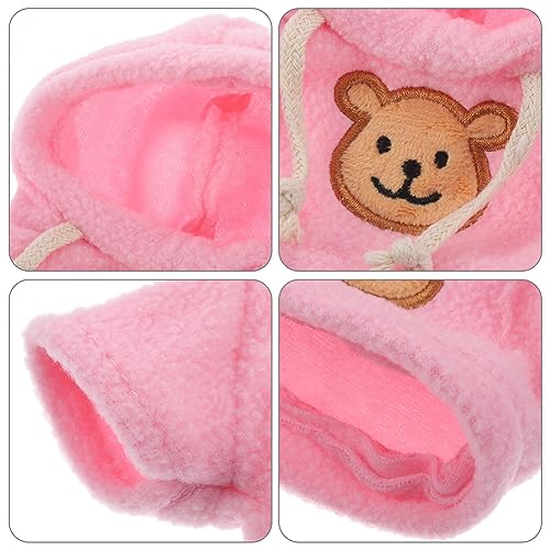 NUOBESTY Bear Hoodie Stuffed Animal Hoodie Bear Clothes Plush Doll Clothes DIY Dress Up Accessories Fits 20cm Doll 2pcs Pink White - Image 4