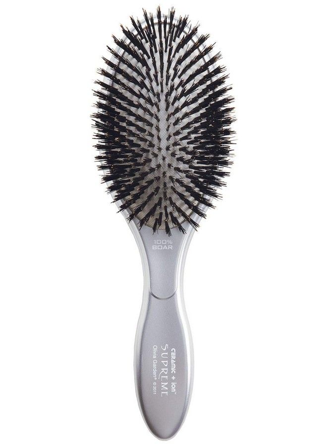 Olivia Garden Ceramic + Ion Supreme Paddle Hair Brush 100% Boar (Cispbr) - Image 2