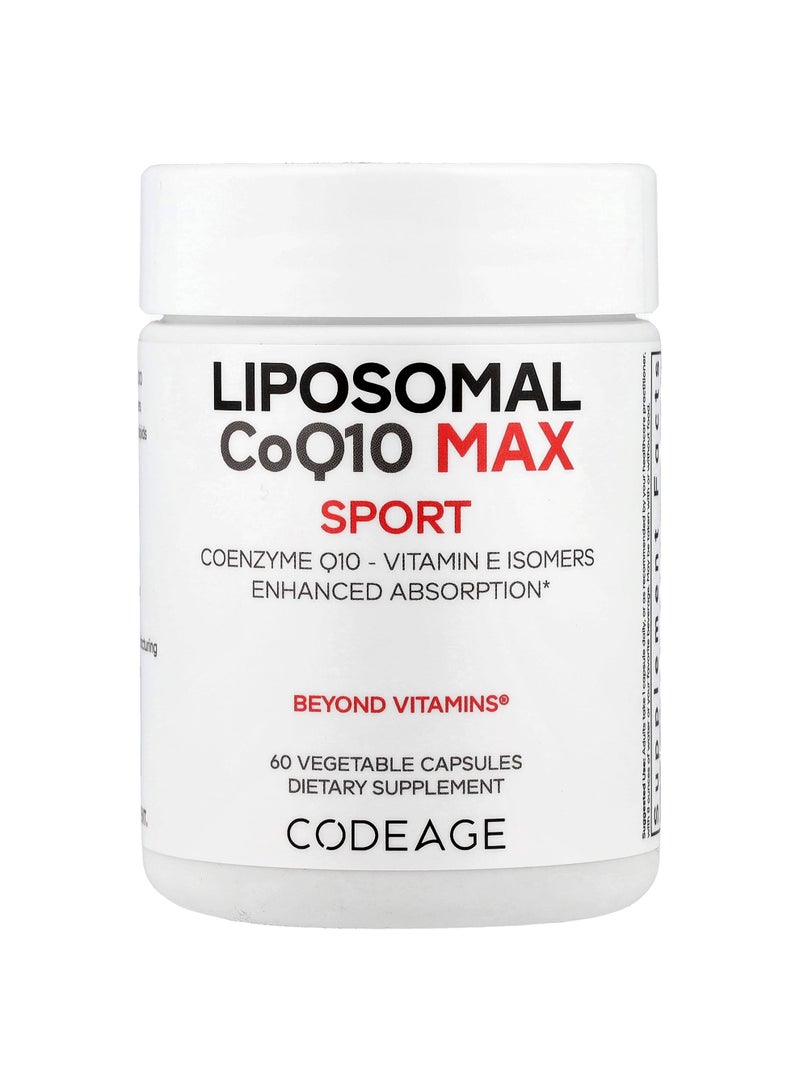 Codeage Liposomal CoQ10 Max, Sport, 60 Vegetable Capsules