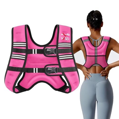 VBSD Weighted Vest Woman 20LB Weight Vest for Women Men Body Weight Vests for Walking Strength Training Running Workout Jogging Fitness Pink - Image 1