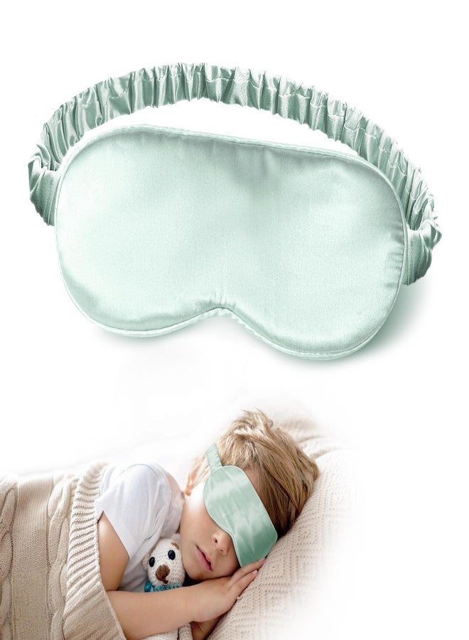Silk Dream SilkDream 100% Mulberry Silk Sleep Mask for Kids Eye Mask for Sleeping 22 Momme 6A Real Silk 4t-12Y Gifts for Kids Blue - Image 1