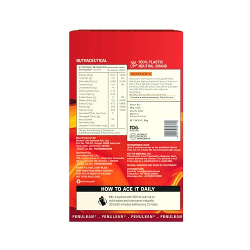Ace Blend FenuLean Fibre Flex | 15 sachets (Classic)| Natural Prebiotic Fibre Supplement | Weight Loss, Constipation & Bloating Relief | Supports Digestive & Gut Health - Image 2