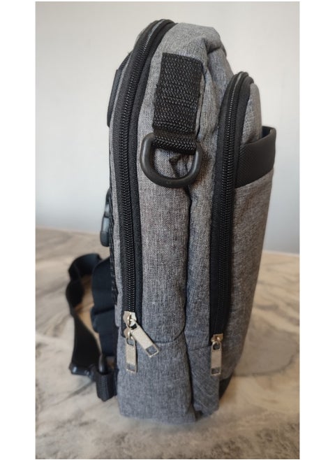 Grey men's crossbody bag