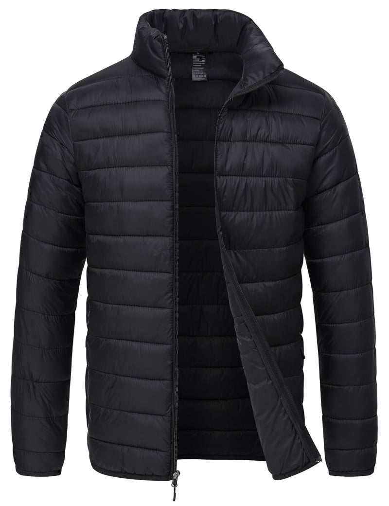 Rapoo Winter Jackets for Men Winter Puffer Down Puffy Fall Coats Jackets for Men Lightweight Waterproof Thermal Warm Ski Snow Jacket Coats Cold Weather Black XL - Image 1