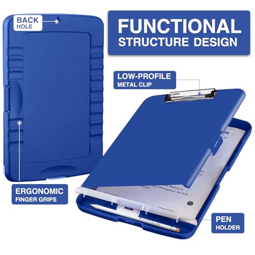 Sooez Clipboards with Storage, High Capacity Clip Boards 8.5x11 with Storage, Heavy Duty Nursing Clipboard Folder, Plastic Clipboard with Pen Holder for Women Teachers Work, School & Office Supplies - Image 2