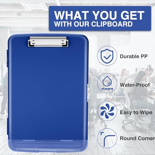 Sooez Clipboards with Storage, High Capacity Clip Boards 8.5x11 with Storage, Heavy Duty Nursing Clipboard Folder, Plastic Clipboard with Pen Holder for Women Teachers Work, School & Office Supplies - Image 4