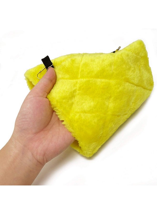 Honbay 1PCS Yellow Winter Warm Pet Bird Nest Plush Fluffy Birds House Hut Cave Tent Hammock Hanging Cage for Hamster or Parrot (6.7 x 4.7 x 5.1 inch) - Image 3