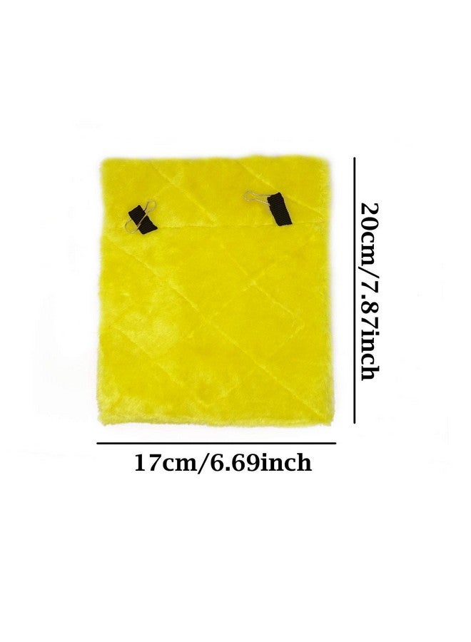 Honbay 1PCS Yellow Winter Warm Pet Bird Nest Plush Fluffy Birds House Hut Cave Tent Hammock Hanging Cage for Hamster or Parrot (6.7 x 4.7 x 5.1 inch) - Image 2