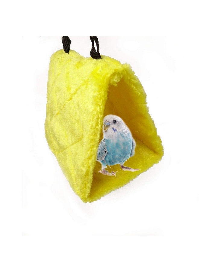 Honbay 1PCS Yellow Winter Warm Pet Bird Nest Plush Fluffy Birds House Hut Cave Tent Hammock Hanging Cage for Hamster or Parrot (6.7 x 4.7 x 5.1 inch) - Image 5