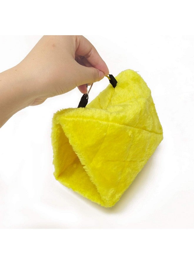 Honbay 1PCS Yellow Winter Warm Pet Bird Nest Plush Fluffy Birds House Hut Cave Tent Hammock Hanging Cage for Hamster or Parrot (6.7 x 4.7 x 5.1 inch) - Image 4