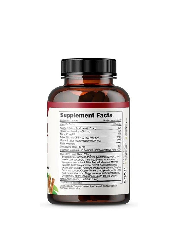 Blood Sugar Blend + Berberine + Cinnamon + 22 Active ingredients Dietary  Supplement 60 Capsules - Image 3